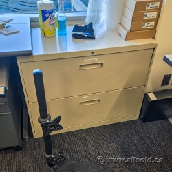 Tan 2 Drawer Lateral File Cabinet, Locking